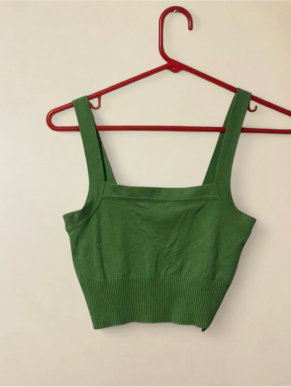 GARAGE Bright Green Square Neck Knit Crop Tank Top Size XS / TP